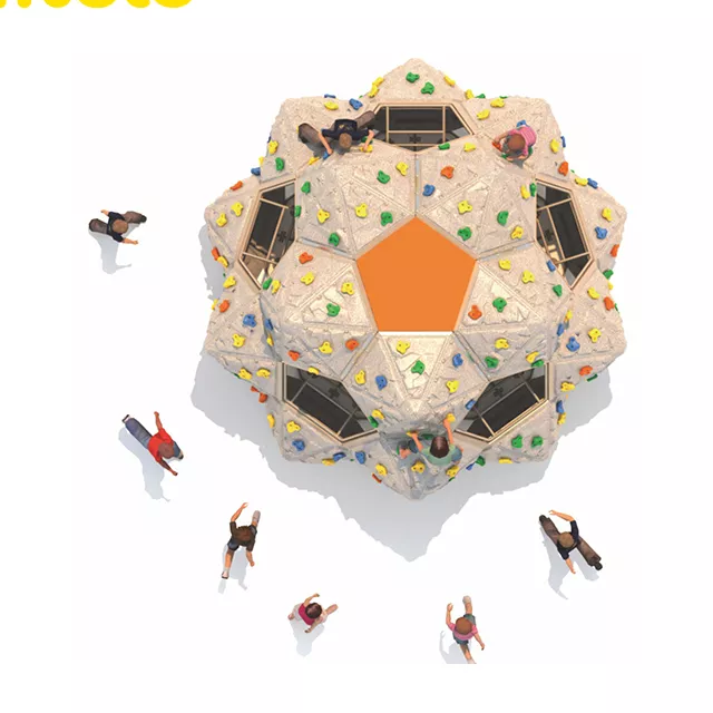 Colorful Round Shell Outdoor Playground with Climbing Rocks