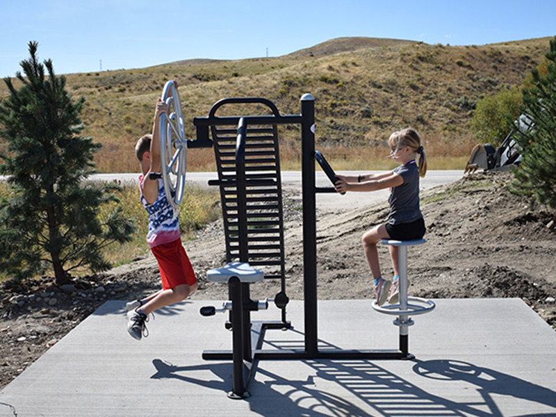 Fitness equipment designed for outdoor spaces such as parks, residential areas, tourist attractions or schools