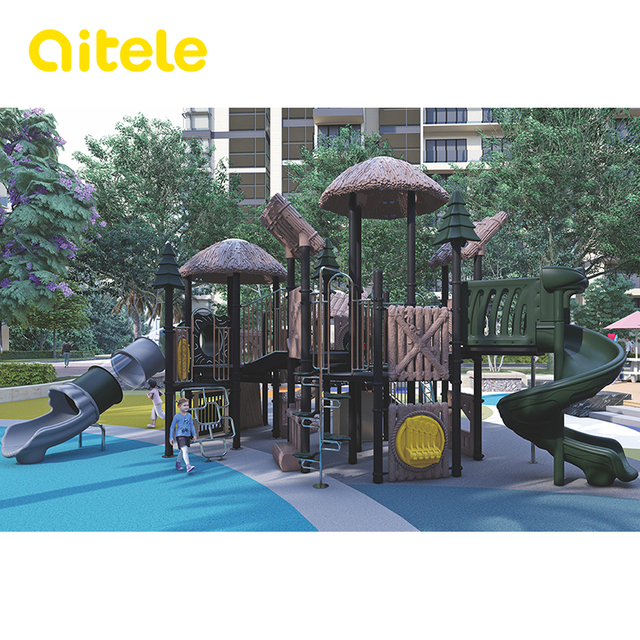 Unique Design Forestland Outdoor Playground with Roof NL-09501