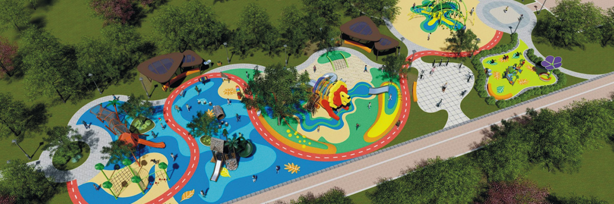 Confirm the final playground equipment design effect with the customer